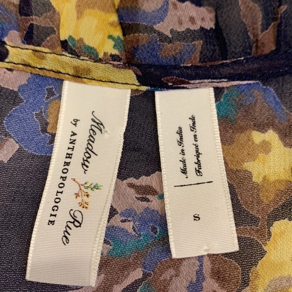 Anthropologie Meadow Rue Strasser floral embroidered peasant top S - Picture 6 of 12